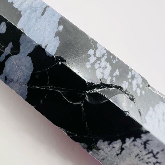 Snowflake Obsidian Crystal Tower (#12) IMPERFECT - Picture 5 of 10